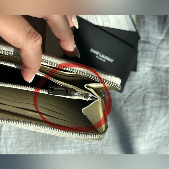 Auth SAINT LAURENT YSL Long Leather Wallet White F/S - Picture 6 of 17